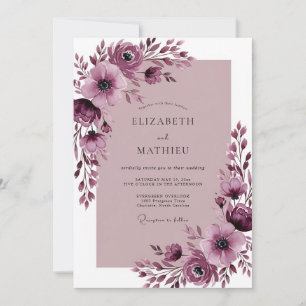 Plum Exquisite Spring Wedding Invitation