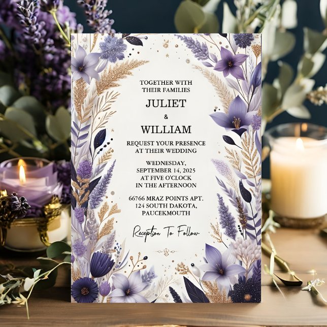 Plum Fall Spring Summer Lavender Sage Wedding Invitation (Creator Uploaded)