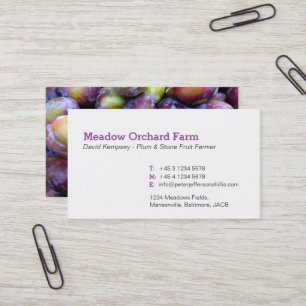 Plum farmer / grower business cards
