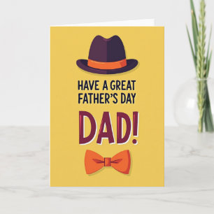 Plum Fedora Fathers Day Card