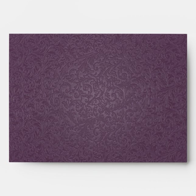 Plum Filigree Envelope (A7 Greeting Card) (Front)