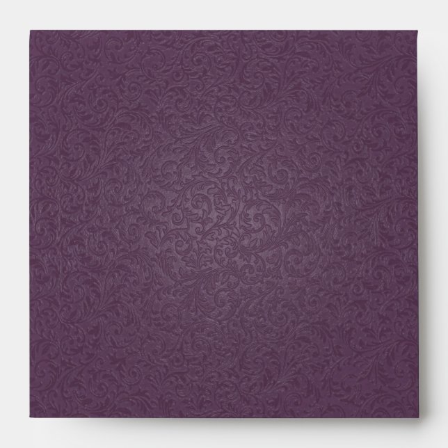 Plum Filigree Envelope (Square) (Front)