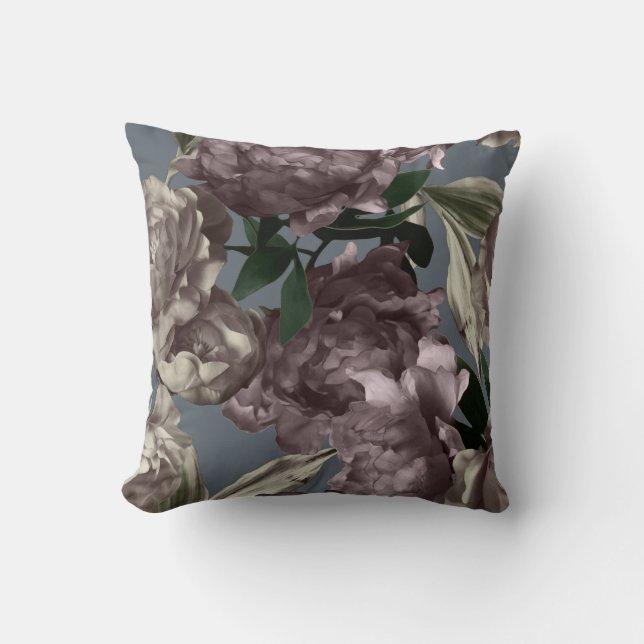 Plum Floral Blend Decorative Pillow (Front)