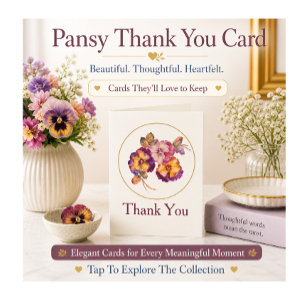 Plum Floral Thank You Card Elegant Botanical