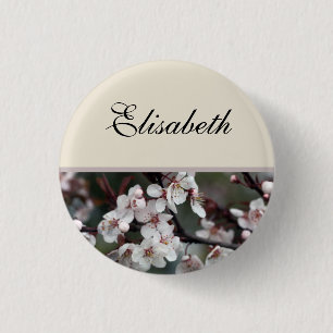 plum flower  wedding button