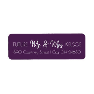 Plum Future Mr. & Mrs. Return Address Label