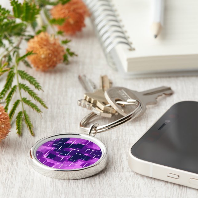 "Plum" Geometric Art Key Ring (Side)