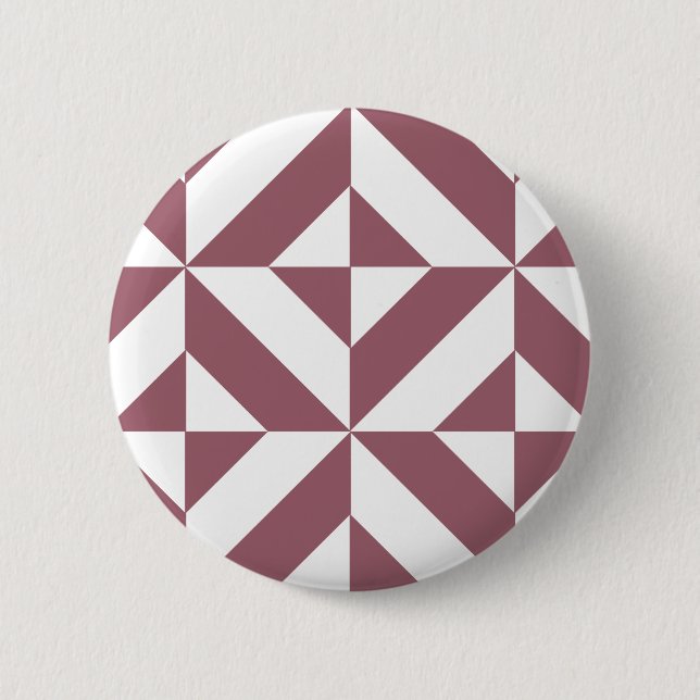 Plum Geometric Deco Cube Pattern 6 Cm Round Badge (Front)