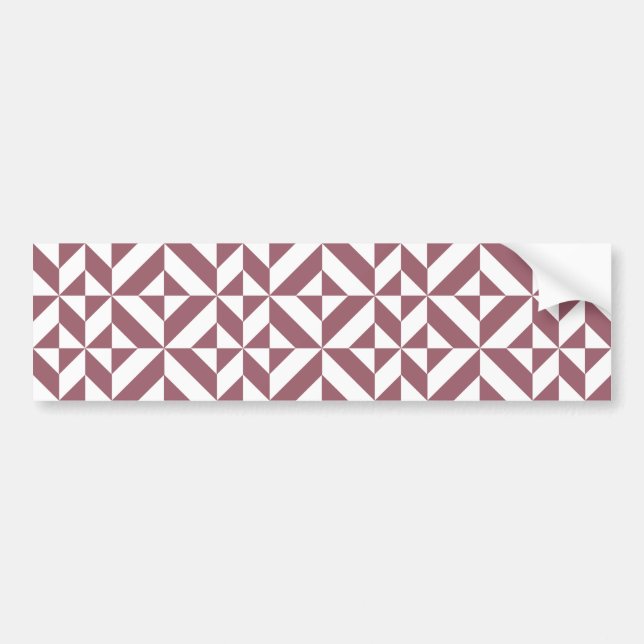 Plum Geometric Deco Cube Pattern Bumper Sticker (Front)
