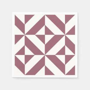 Plum Geometric Deco Pattern Napkin