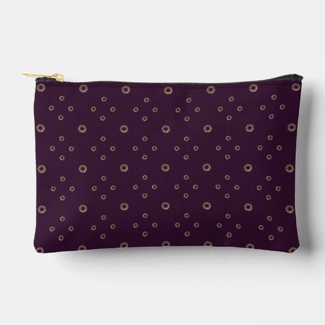 Plum | Golden Zinnia Sun Accessory Pouch (Front)