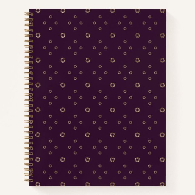 Plum | Golden Zinnia Sun Notebook (Front)