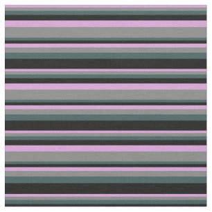 Plum, Gray, Dark Slate Gray & Black Lined Pattern Fabric