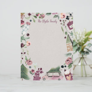 Plum Happy Christmas Letter Custom Letterhead