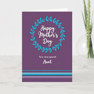 Plum Happy Mothers Day Wreath Card