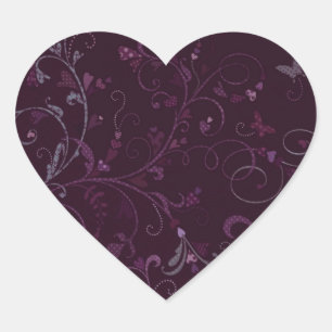 Plum Heart Sticker/Seal Sticker