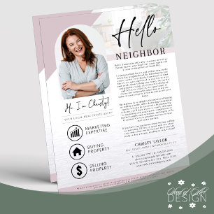Plum Hello Neighbour Real Estate Agent Introductio Flyer