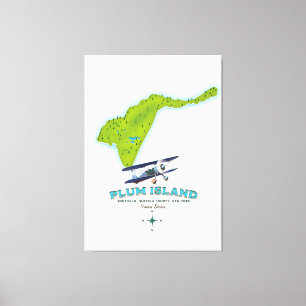 Plum Island, Southold Suffolk county, New york map Canvas Print