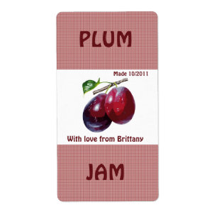 Plum Jam Jar Label (Customise)