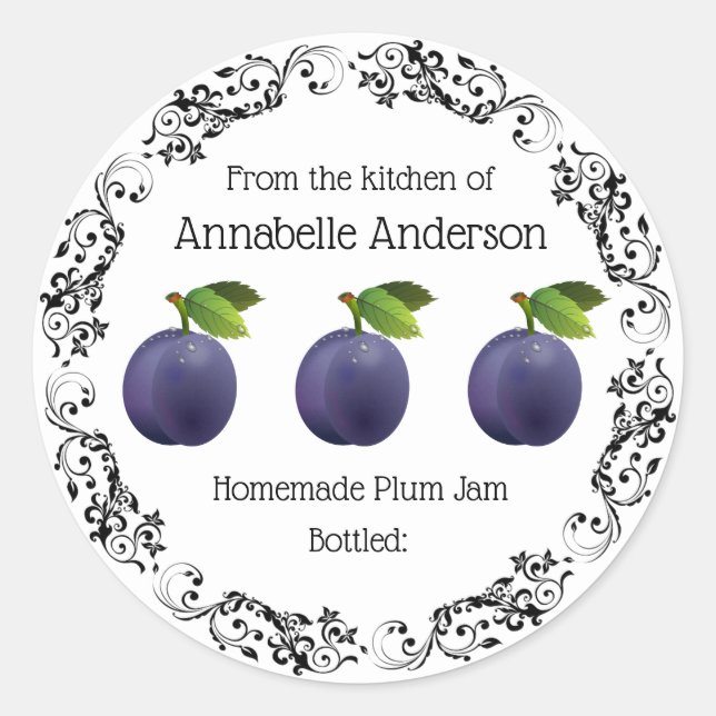Plum Jam Label Personalise (Front)