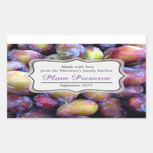 Plum jam preserve label sticker