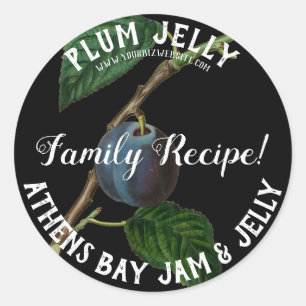Plum Jelly Product Business Label