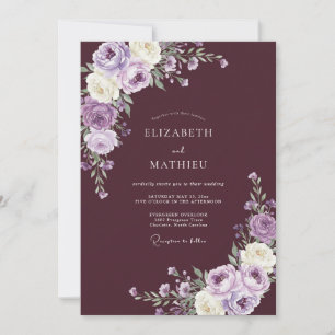 Plum Lavish Winter Wedding Invitation