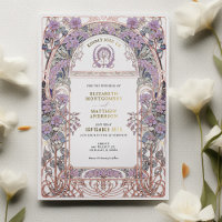 Plum & Lilac Art Nouveau Love Union Invitation