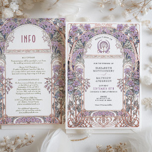 Plum & Lilac Art Nouveau Love Union Invitation