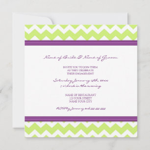 Plum Lime Chevron Engagement Party Invitations