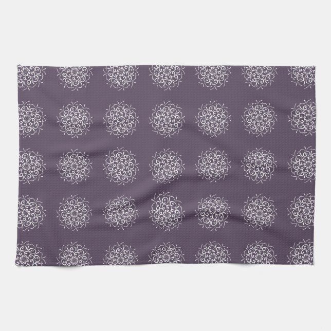 Plum Mandala Tea Towel (Horizontal)