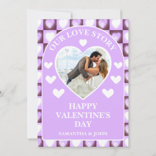 Plum Mauve Celestial Hearts Photo Valentine’s Card