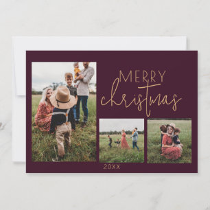Plum MERRY Holiday Christmas Card