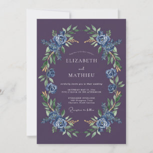 Plum Moody Midnight Wedding Invitation