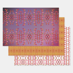 Plum Mustard Gold Sheet Wrapping Paper