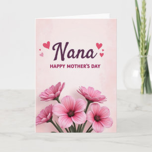 Plum Nana Floral Mothers Day Card