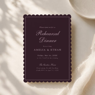 Plum Noir Estate Rehearsal Dinner Invitation
