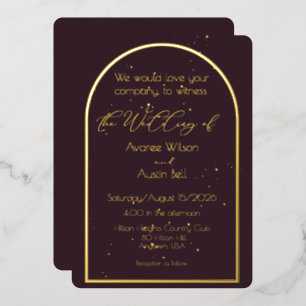 Plum Noir Purple Wedding Invitation