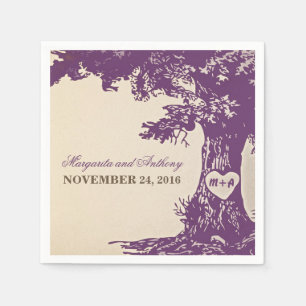 plum old oak tree vintage paper napkins