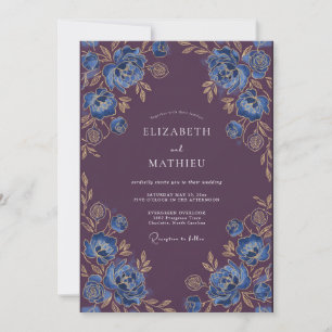 Plum Opulent Winter Wedding Invitation