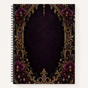 Plum Orchids Gothic Wedding Guest Book