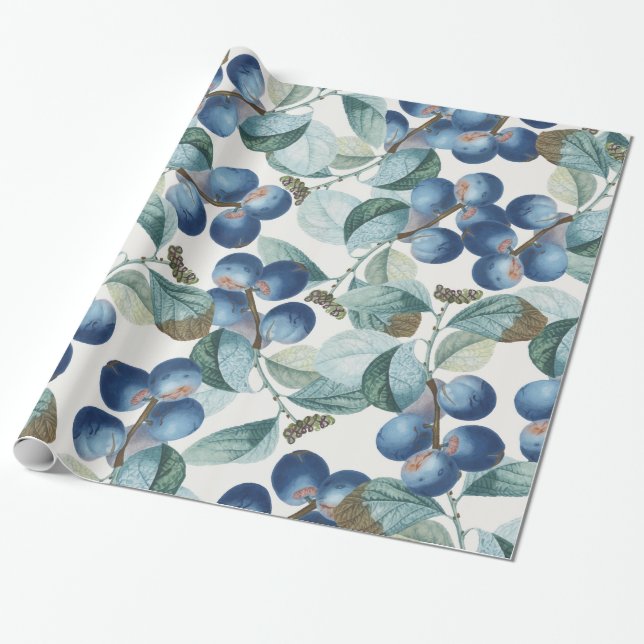 Plum Pattern Wrapping Paper (Unrolled)
