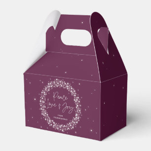 Plum Peace Love+Joy Christmas Sparkling Lights Favour Box