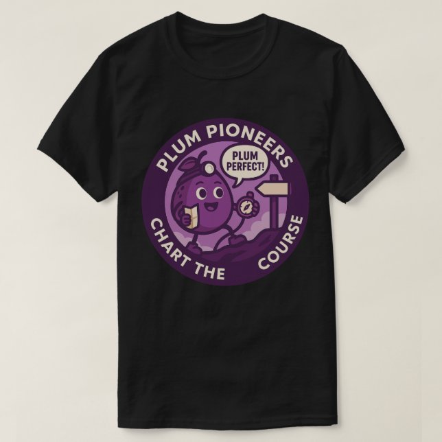 Plum Perfect Explorer Navigation T-Shirt (Design Front)