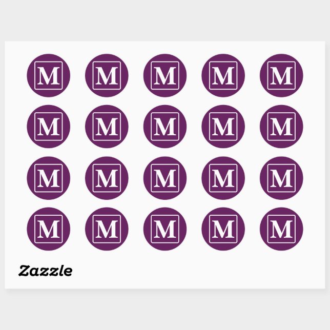 Plum Perfection - Customisable Monogram Sticker (Sheet)