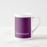 Plum Perfection Customisable Name  Bone China Mug<br><div class="desc">Plum Perfection - Elegant Solid Plum - Personalizable Bone China Mug with elegant solid plum, a luxurious hue that adds a touch of sophistication to any setting. With its timeless appeal and versatile nature, this elegant solid plum colour is sure to elevate your style and enhance your surroundings. This Bone...</div>