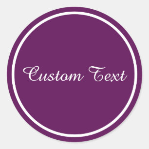 Plum Perfection - Customisable Name Coffee Mug Classic Round Sticker