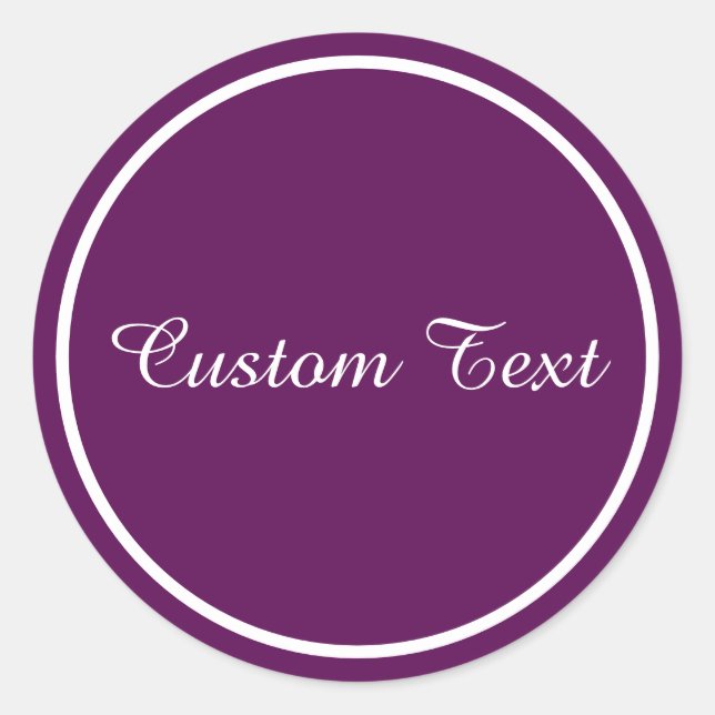 Plum Perfection - Customisable Name Coffee Mug Classic Round Sticker (Front)