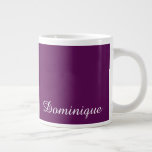 Plum Perfection Customisable Name Giant Coffee Mug<br><div class="desc">Plum Perfection - Elegant Solid Plum - Personalizable jumbo coffee mug with elegant solid plum, a luxurious hue that adds a touch of sophistication to any setting. With its timeless appeal and versatile nature, this elegant solid plum colour is sure to elevate your style and enhance your surroundings. This giant...</div>