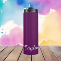 Plum Perfection -Customisable Name Thermal Tumbler